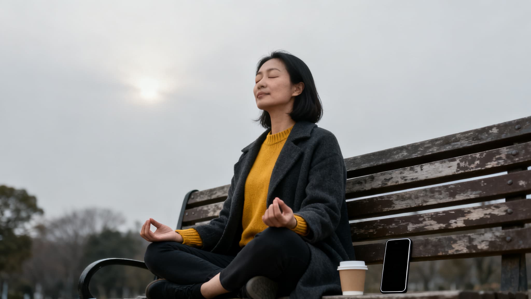 A person practicing mindfulness in a calm setting, representing holistic approaches to stress reduction.